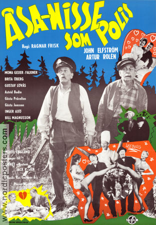 Åsa-Nisse som polis 1960 movie poster John Elfström Artur Rolén Brita Öberg Ragnar Frisk Find more: Åsa-Nisse From comics Police and thieves