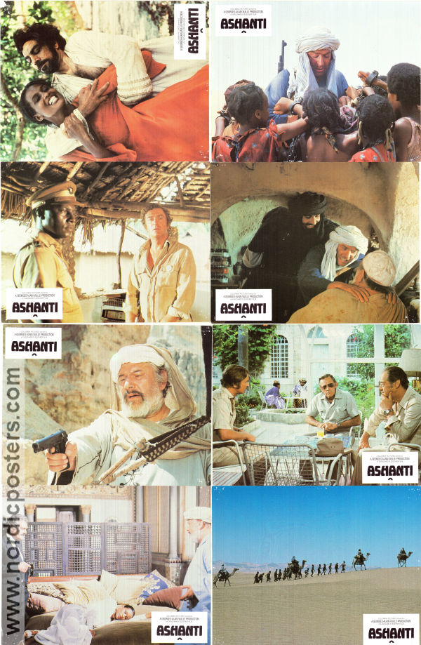 Ashanti 1979 lobbykort Michael Caine Peter Ustinov Kabir Bedi Richard Fleischer