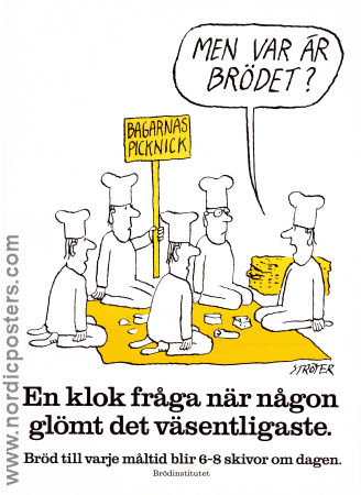 Ät mera bröd Kockar 1978 poster Find more: Brödinstitutet Poster artwork: Poul Ströyer Food and drink