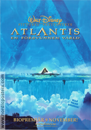 Atlantis: The Lost Empire 2001 movie poster Michael J Fox Gary Trousdale Animation