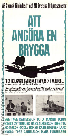 Att angöra en brygga 1965 poster Monica Zetterlund Gösta Ekman Birgitta Andersson Hans Alfredson Katie Rolfsen Lars Ekborg Hans Furuhagen Tage Danielsson Filmbolag: AB Svenska Ord Skepp och båtar