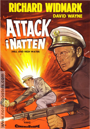 Attack i natten 1954 poster Richard Widmark Bella Darvi Victor Francen Samuel Fuller