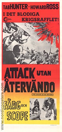 Attack utan återvändo 1969 poster Tab Hunter Howard Ross Erika Wallner Leon Klimovsky Krig