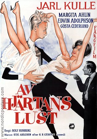 Av hjärtans lust 1960 movie poster Jarl Kulle Margita Ahlin Edvin Adolphson Rolf Husberg
