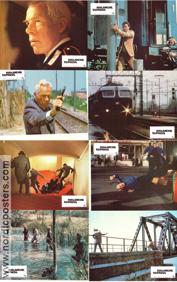 Avalanche Express 1979 lobby card set Lee Marvin Robert Shaw Linda Evans Mark Robson