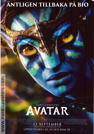 Avatar 2009 movie poster Sam Worthington Zoe Saldana Sigourney Weaver James Cameron 3-D