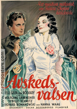 Abschiedswalzer 1934 movie poster Wolfgang Liebeneiner Richard Romanowsky Géza von Bolvary Music: Frederic Chopin