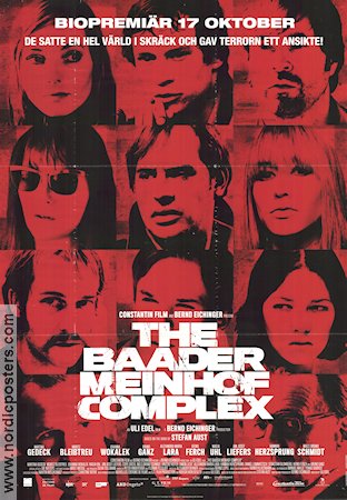 The Baader Meinhof Complex 2008 movie poster Martina Gedeck Moritz Bleibtreu Johanna Wokalek Uli Edel Politics