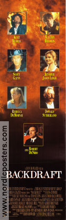 Backdraft 1991 movie poster Kurt Russell Robert De Niro Rebecca de Mornay Ron Howard Fire Find more: Large Poster