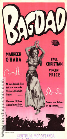 Bagdad 1949 movie poster Maureen O´Hara Paul Hubschmid Vincent Price Charles Lamont Adventure and matine