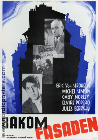 Derriere la facade 1939 movie poster Erich von Stroheim Lucien Baroux Jules Berry André Lefaur Georges Lacombe