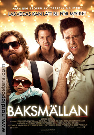 Baksmällan 2009 poster Bradley Cooper Zach Galifianakis Ed Helms Todd Phillips Barn