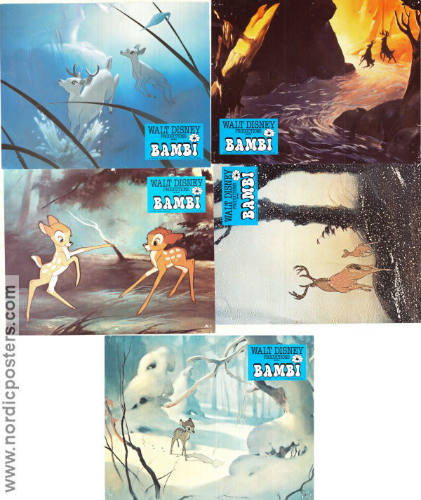 Bambi 1942 lobby card set Hardie Albright James Algar Animation Musicals