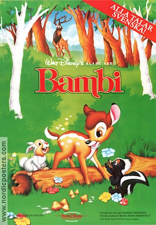 Bambi 1942 poster Hardie Albright James Algar Animerat Musikaler