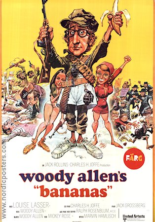 Bananas 1971 movie poster Louise Lasser Carlos Montalban Woody Allen Poster artwork: Jack Davis