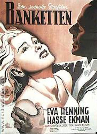 Banketten 1948 movie poster Eva Henning Ernst Eklund Elsa Carlsson Sture Lagerwall Hasse Ekman