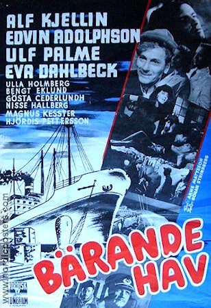 Bärande hav 1951 movie poster Alf Kjellin Ulf Palme Eva Dahlbeck Arne Mattsson