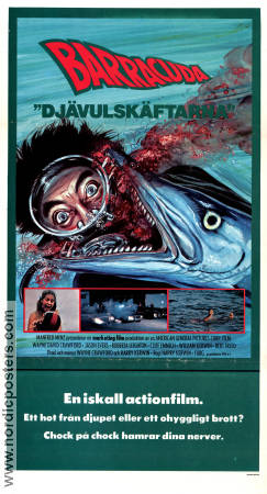 Barracuda 1978 movie poster Wayne Crawford Jason Evers Roberta Leighton Harry Kerwin Fish and shark Diving