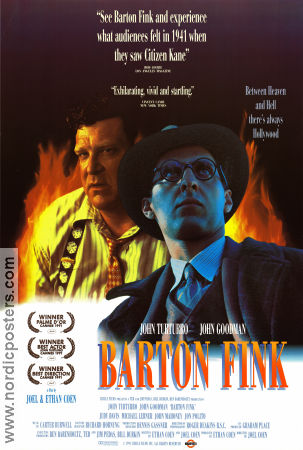 Barton Fink 1991 movie poster John Turturro John Goodman Judy Davis Joel Ethan Coen Glasses