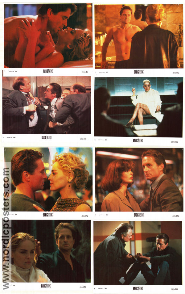 Basic Instinct 1992 lobby card set Michael Douglas Sharon Stone George Dzundza Paul Verhoeven