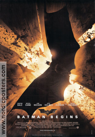 Batman Begins 2005 movie poster Christian Bale Michael Caine Liam Neeson Christopher Nolan Find more: Batman Find more: DC Comics