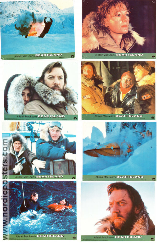 Bear Island 1979 lobby card set Donald Sutherland Vanessa Redgrave Richard Widmark Don Sharp Writer: Alistair Maclean