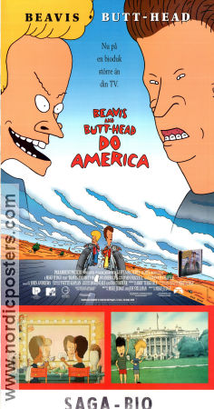 Beavis and Butt-Head do America 1996 movie poster Bruce Willis Mike Judge Production: MTV Animation Motorcycles From TV