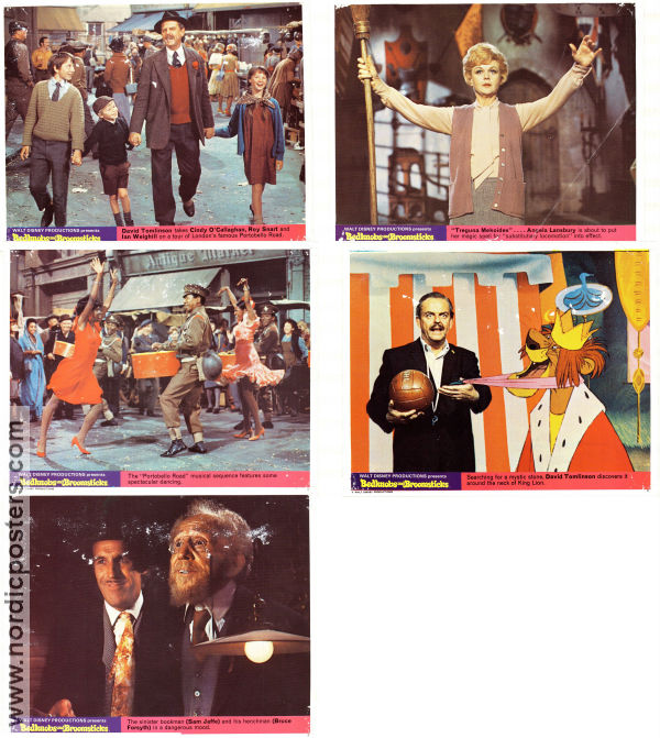 Bedknobs and Broomsticks 1971 lobby card set Angela Lansbury David Tomlinson Roddy McDowall Ward Kimball Musicals Animation