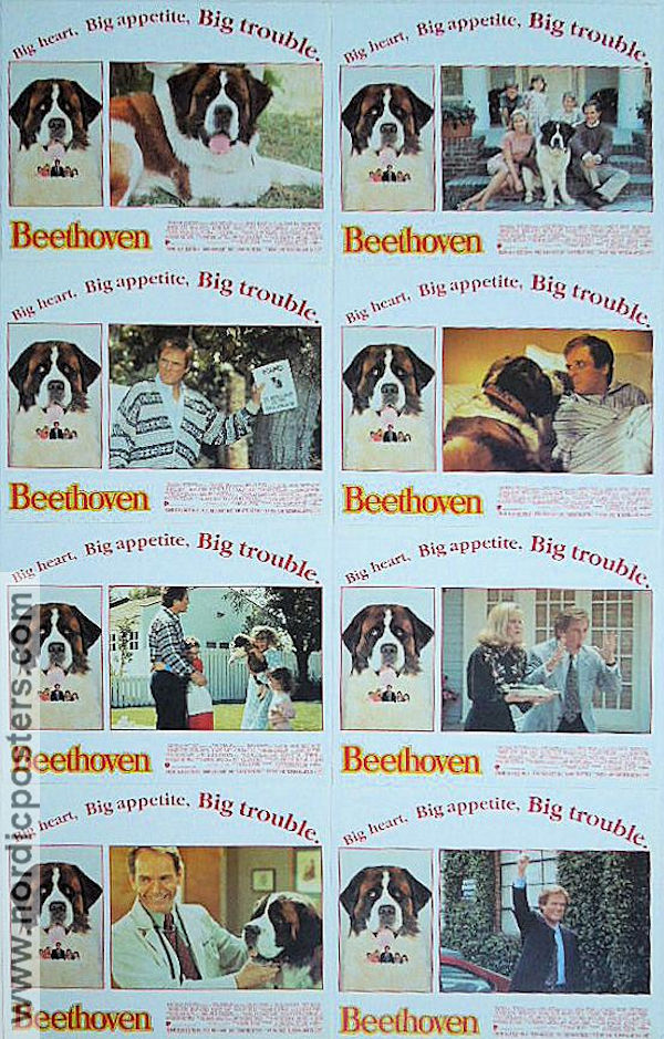 Beethoven 1992 lobby card set Charles Grodin Bonnie Hunt Dean Jones Brian Levant Dogs