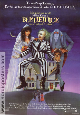 Beetlejuice 1988 movie poster Michael Keaton Geena Davis Winona Ryder Tim Burton