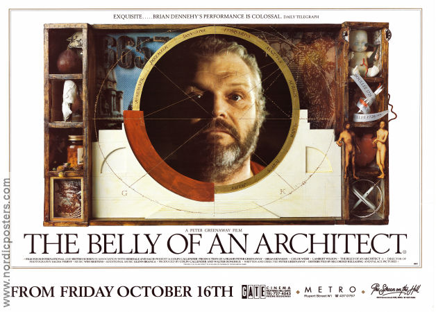 The Belly of an Architect 1987 poster Brian Dennehy Peter Greenaway