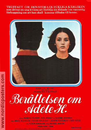 L´histoire d´Adele H 1975 movie poster Isabelle Adjani Bruce Robinson Sylvia Marriott Francois Truffaut