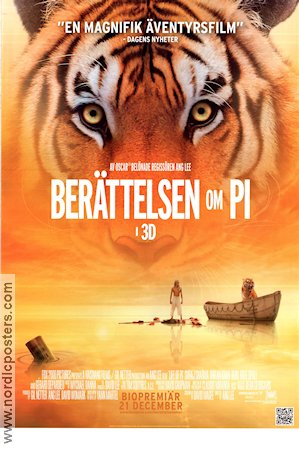 Berättelsen om Pi 2012 poster Suraj Sharma Irrfan Khan Ang Lee Katter Asien