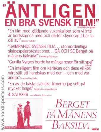 Berget på månens baksida 1983 movie poster Gunilla Nyroos Bibi Andersson Thommy Berggren Lennart Hjulström Writer: Agneta Pleijel