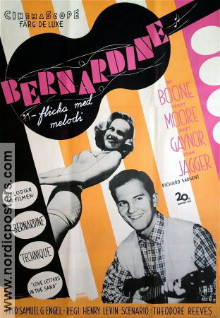 Bernardine 1957 movie poster Pat Boone Terry Moore Janet Gaynor Henry Levin Musicals Rock and pop