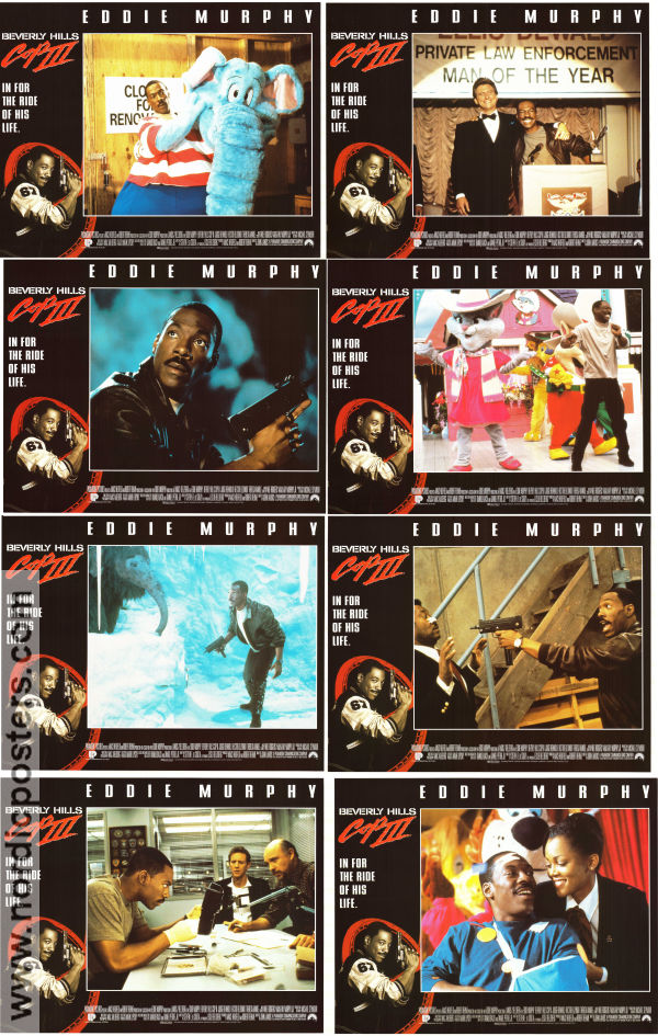 Beverly Hills Cop III 1994 lobby card set Eddie Murphy Jon Tenney Joey Travolta John Landis