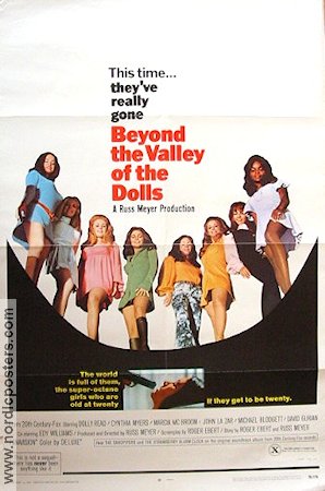 Beyond the Valley of the Dolls 1970 movie poster Dolly Read Russ Meyer