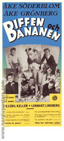 Biffen och Bananen 1951 movie poster Åke Söderblom Åke Grönberg Lillebil Kjellén Rolf Husberg Bikes From comics