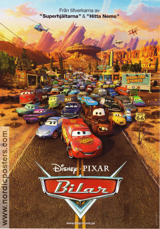 Cars 2006 movie poster Owen Wilson John Lasseter Production: Pixar Cars and racing