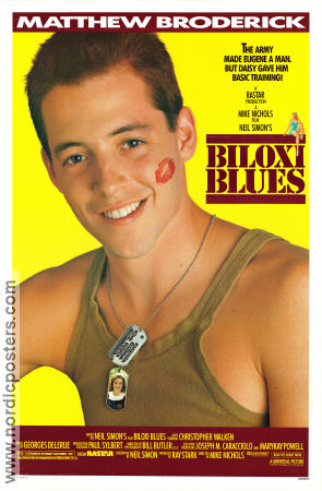 Biloxi Blues 1988 movie poster Matthew Broderick Christopher Walken Matt Mulhern Mike Nichols War