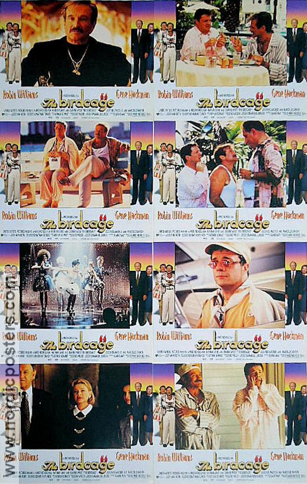 The Birdcage 1995 lobby card set Robin Williams Nathan Lane Gene Hackman Mike Nichols