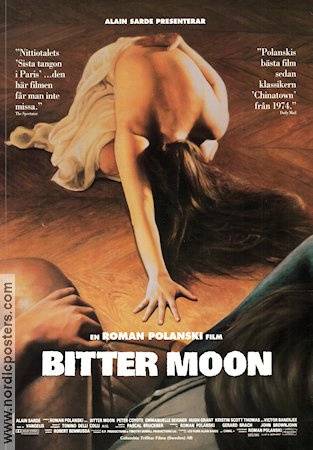 Bitter Moon 1992 poster Peter Coyote Emmanuelle Seigner Hugh Grant Kristin Scott Thomas Roman Polanski