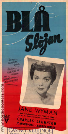 Blå slöjan 1951 poster Jane Wyman Charles Laughton Joan Blondell Curtis Bernhardt