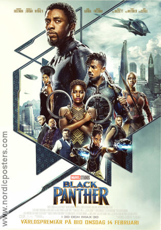 Black Panther 2018 movie poster Chadwick Boseman Michael B Jordan Lupita Nyongo Ryan Coogler Find more: Marvel