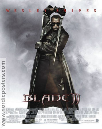 Blade II 2002 movie poster Wesley Snipes Kris Kristofferson Ron Perlman Guillermo del Toro Guns weapons