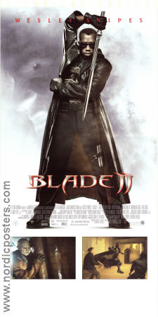 Blade II 2002 movie poster Wesley Snipes Kris Kristofferson Ron Perlman Guillermo del Toro Guns weapons