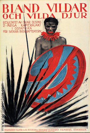 Bland vildar och vilda djur 1922 movie poster Oscar Olson Find more: Africa Documentaries