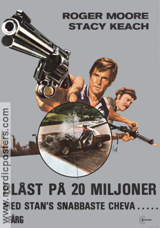 Blåst på 20 miljoner 1976 poster Roger Moore Stacy Keach Ivo Garrani Maurizio Lucidi Bilar och racing Vapen