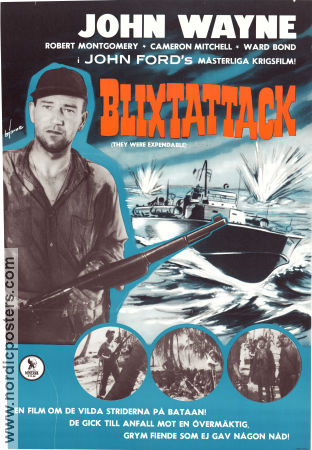 Blixtattack 1945 poster Robert Montgomery John Wayne Donna Reed John Ford Skepp och båtar Krig