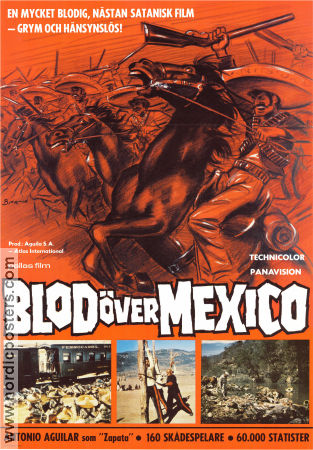 Emiliano Zapata 1970 movie poster Antonio Aguilar Armando Acosta David Alejandro Felipe Cazals Country: Mexico